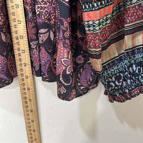 CURRENT AIR  WOMENS RACHEL TOP RUFFLE SLEEVE FLORAL SZ LG NEW - Picture 7 of 11